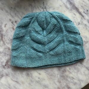 100% Alpaca Wool Handmade Teal Knit Beanie from Vermont